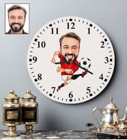 Kişiye Özel Futbolcu Tasarımlı Karikatür Duvar Saati 93