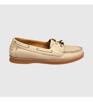 MYFİT SHOES 613 KADIN HAKİKİ DERİ BAĞCIKLI LOAFER AYAKKABI BEJ