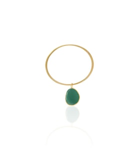 Kadir Jewellery 22 Ayar Altın Kaplama Zirkon Taşlı Ayarlanabilir Vintage Bilezik (K.Yeşil)