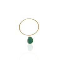 Kadir Jewellery 22 Ayar Altın Kaplama Zirkon Taşlı Ayarlanabilir Vintage Bilezik (K.Yeşil)