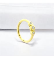 Glorria Altın 3 Taş Halka Helix Piercing