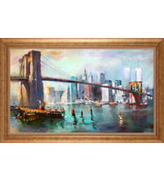 Çerçeveli Paspartulu Manzara Tablo bm1503 (Gold)