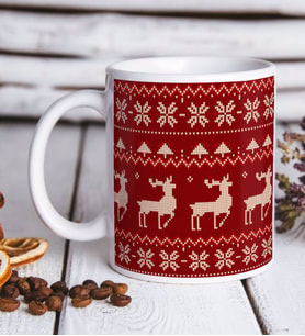 BK Gift Yılbaşı Tasarımlı Beyaz Kupa Bardak-13