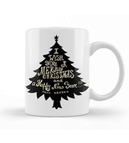 Yılbaşı Yeni Yıl Konseptli Merry Christmas Ağaç Kupa Bardak Porselen