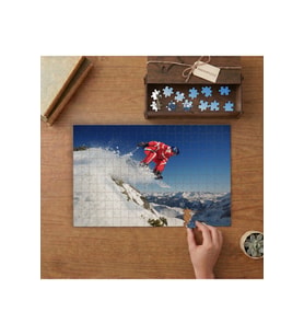 Snowboard- Kayak- Spor Tasarımı 240 parça Ahşap Puzzle Ahşap Kutuda MP00019