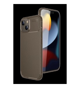 Apple İphone 15 Kılıf Auto Focus Karbon Kapak - Kahverengi