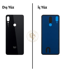 Xiaomi Redmi Note 7 Uzay Siyahı Arka Pil Kapağı Batarya Kapağı Lazer Kesim Back Cover