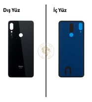 Xiaomi Redmi Note 7 Uzay Siyahı Arka Pil Kapağı Batarya Kapağı Lazer Kesim Back Cover