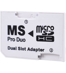 Sony Psp Memory Stick Pro Duo Adaptör Dual Slot Psp Hafıza Kartı Adaptör Dual Mikro Sd Kart Çevirici (Beyaz)