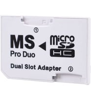 Sony Psp Memory Stick Pro Duo Adaptör Dual Slot Psp Hafıza Kartı Adaptör Dual Mikro Sd Kart Çevirici (Beyaz)