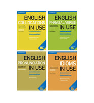 Intermediate Cambridge English Vocabulary in Use Set ( Pronunciation - Collocations - Idioms - Phrasal Verbs )