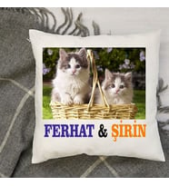 Kişiye Özel Fotoğraf Baskılı İpeksi Kadife Kedi Sever Yastığı