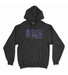 Chill Your Mind Siyah Kapşonlu Sweatshirt Hoddie