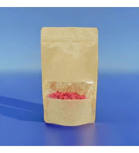 Kraft Pencereli Doypack 160x270x40 mm 1000 Adet