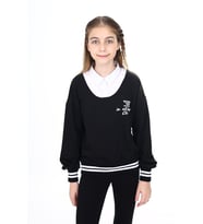 Toontoy Kız Çocuk Okul Sweatshirt (Siyah)