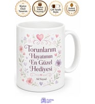 Torunlarımla Mutluyum Yazılı Kupa Bardak Özel Tasarım Hediye
