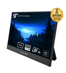GameRaider P15 15.6 inç 60Hz Full HD IPS Taşınabilir Monitör – 2 Yıl Birebir Değişim Garantili