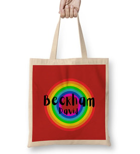 David Beckham - Vintage Retro Rainbow Style Bez Çanta Uzun Saplı