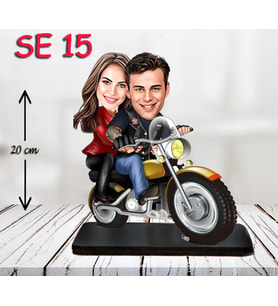 Kişiye Özel Ahşap Biblo - Motor Kullanan Çift 2