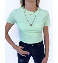 Kadın Büzgü Detaylı Crop Tişört Mint (Mint Yeşili)