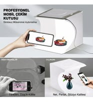 20 X 20 Cm Profesyonel Stüdyo Led Işıklı Çift Sıra Ürün Fotoğraf Çekim Çadırı