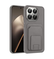 Xiaomi 15T Pro Kılıf TPU Malzemeli ve Deri Dokulu Şık NexaCard Premium Kapak (Gri)