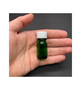 Labshop41 Yeşil  Cam Şişe 5 ml  , 5 cc Beyaz Kapaklı Cam Şişe  ,  Saydam Cam Şişe x 10 Adet