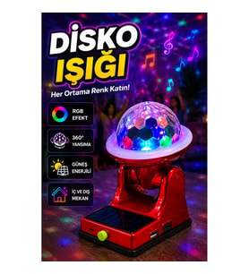 360° RGB LED Güneş Enerjili Disco Projektör Lamba Ayarlanabilir Başlıklı