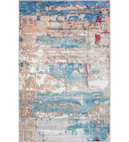 Eliana Home Baskılı, Yıkanabilir Kaymaz Taban Salon Halısı LNA1173 100x150 cm (Mavi)