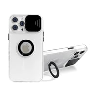 Ally iPhone 12 Pro Max Kılıf Sürgülü Kamera Lens Korumalı Yüzük Standlı Sil - HPSBYI5854-4