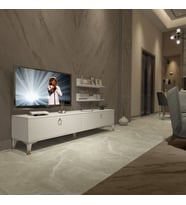 Decoraktiv Eko 4 Mdf Std Gold Tv Ünitesi Tv Sehpası - Parlak Beyaz (Beyaz)