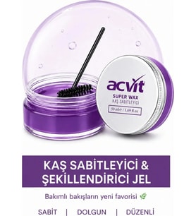 Acvit Süper Wax Kaş Sabitleyici ve Şekillendirici Jel 50 ML Beyazlık Bırakmayan Şeffaf, Doğal Görünüm
