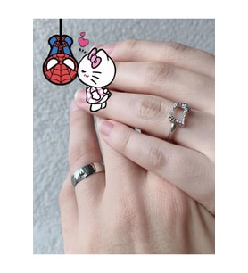 Hello Kitty Spiderman Ayarlanabilir Çift Yüzük