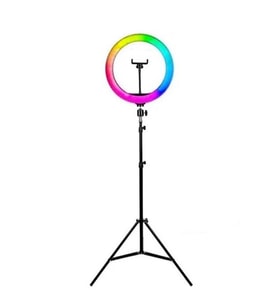 14 İnç Profesyonel RGB Ring Light Seti (Halka Işık ve Tripod) (Siyah)