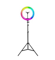 14 İnç Profesyonel RGB Ring Light Seti (Halka Işık ve Tripod) (Siyah)