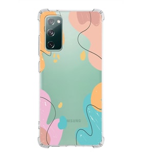 Samsung Galaxy S20 Fe  Köşe Korumalı Antişok Kapak Karışık Renkler Tasarımlı Şeffaf Silikon Kılıf