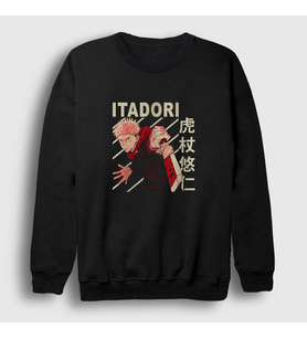 Presmono Unisex Siyah Yuji Anime Jujutsu Kaisen Sweatshirt 130718tt