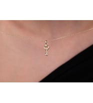 Onseva Kuyumculuk Mini Anahtar Charm Kolye 14 Ayar Altın Kolye