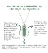Doğaltaş AVENTURİN TAŞI Pandül Kesim Kadın Erkek (Unisex) İster Kolye İster Anahtarlık