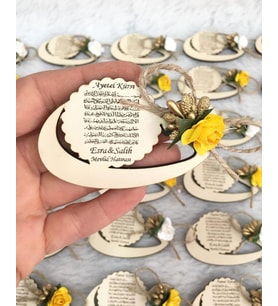 Kişiye Özel Ahşap Magnet Hatıra (Bej)
