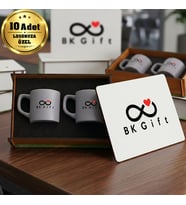 Logonuza Özel 10 Adet Kutulu Bej Renk Kahve Fincanı Seti – Kutulu Seramik Fincan Kurumsal Hediye Seti