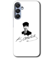 Galaxy A55 Kılıf HD Desen Baskılı Kılıf - Kemal Atatürk İmza