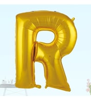 R Harf Folyo Balon, 100 cm - Altın (STD)