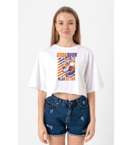 My Hero Academia Anime Endeavor Plus Ultra Beyaz Kadın Crop Tshirt