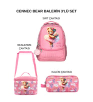 Cennec Bear Balerin Okul Seti – Sırt Çantası, Termal Beslenme Çantası ve Kalem Çantası