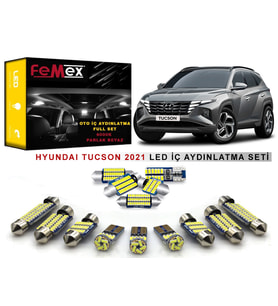 Hyundai Tucson 2021 Sonrası Cam Tavanlı Model LED İç Aydınlatma Ampul Seti FEMEX Parlak Beyaz
