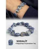 Sodalit Doğal Taş Yassı Daire Kesim 12mm Bileklik