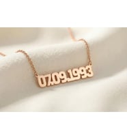 Kişiye Özel 925 Ayar Gümüş Minimal Tarih Kolye Sevgililer Günü Hediye Takı (Rose)