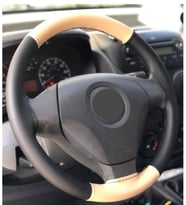 Fiat Fiorino Iki Renkli Dikmeli Direksiyon Kılıfı Bej-Siyah