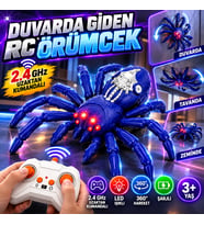 Duvarda ve Tavanda Giden RC Örümcek 2.4 GHz Uzaktan Kumandalı LED Işıklı Şarjlı Oyuncak